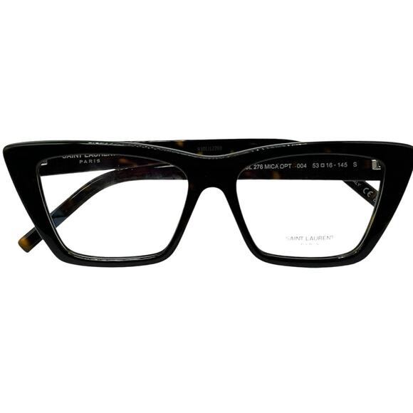 128. Saint Laurent Havana Tortoiseshell Prescription Eyeglasses - Picture 1 of 6